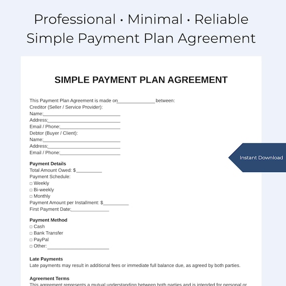 Payment Plan Template