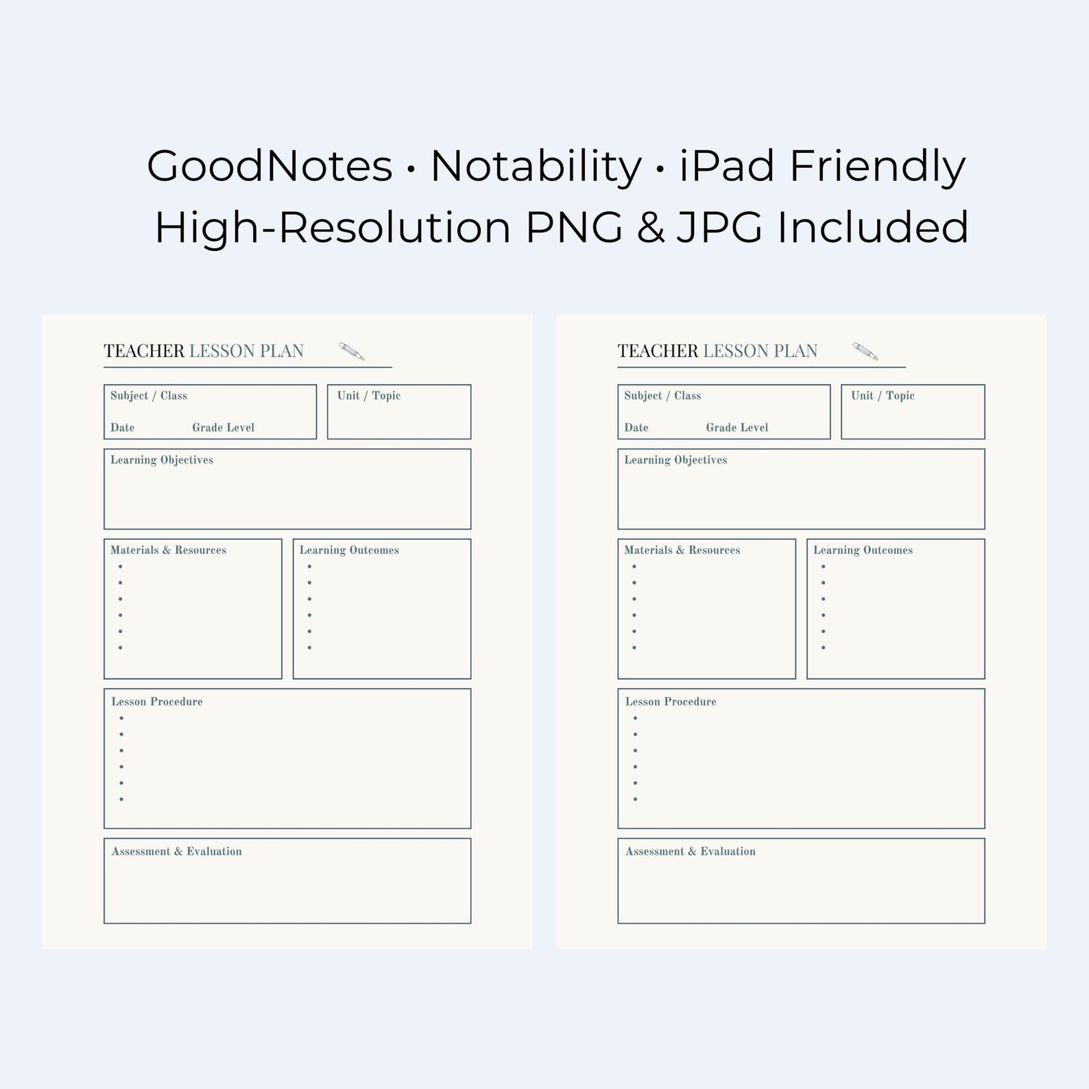 Teacher Lesson Plan Template | Printable Fillable PDF, A4 & US Letter ...