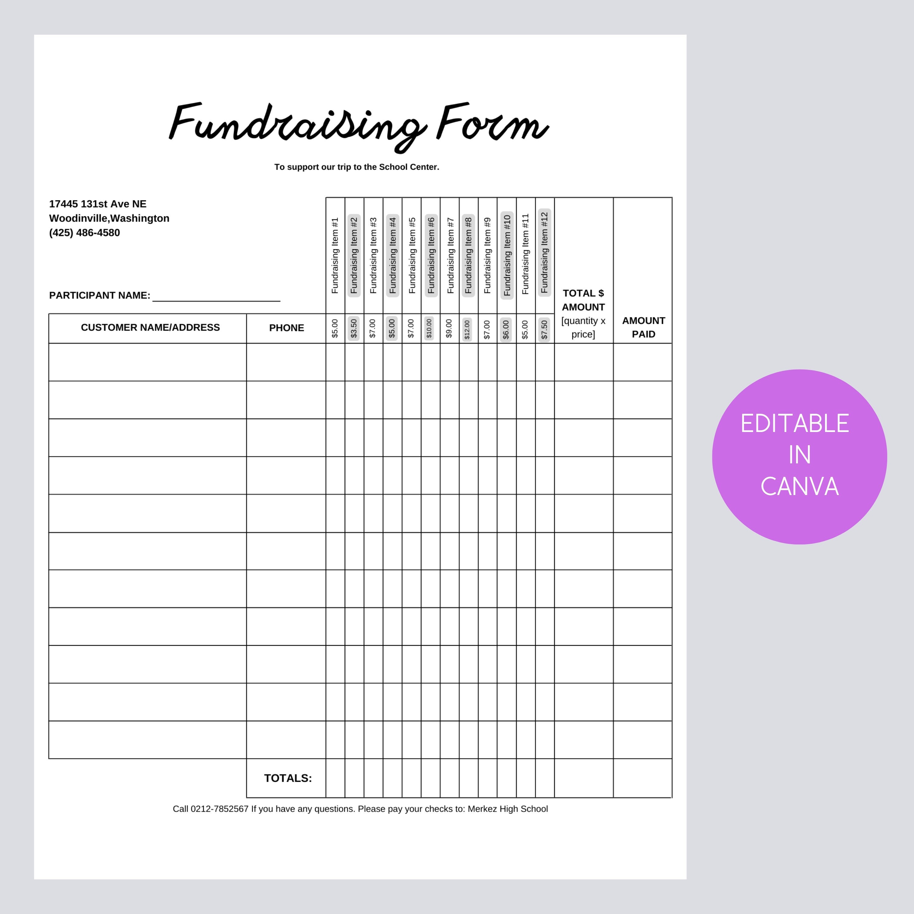 School Fundraiser order form Template Best Of Example T Shirt order form  Google Search Pto