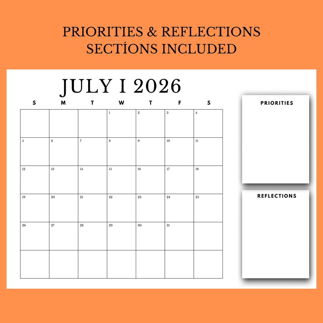 2026 Calendar Printable Bundle | Minimalist Black & White Monthly ...