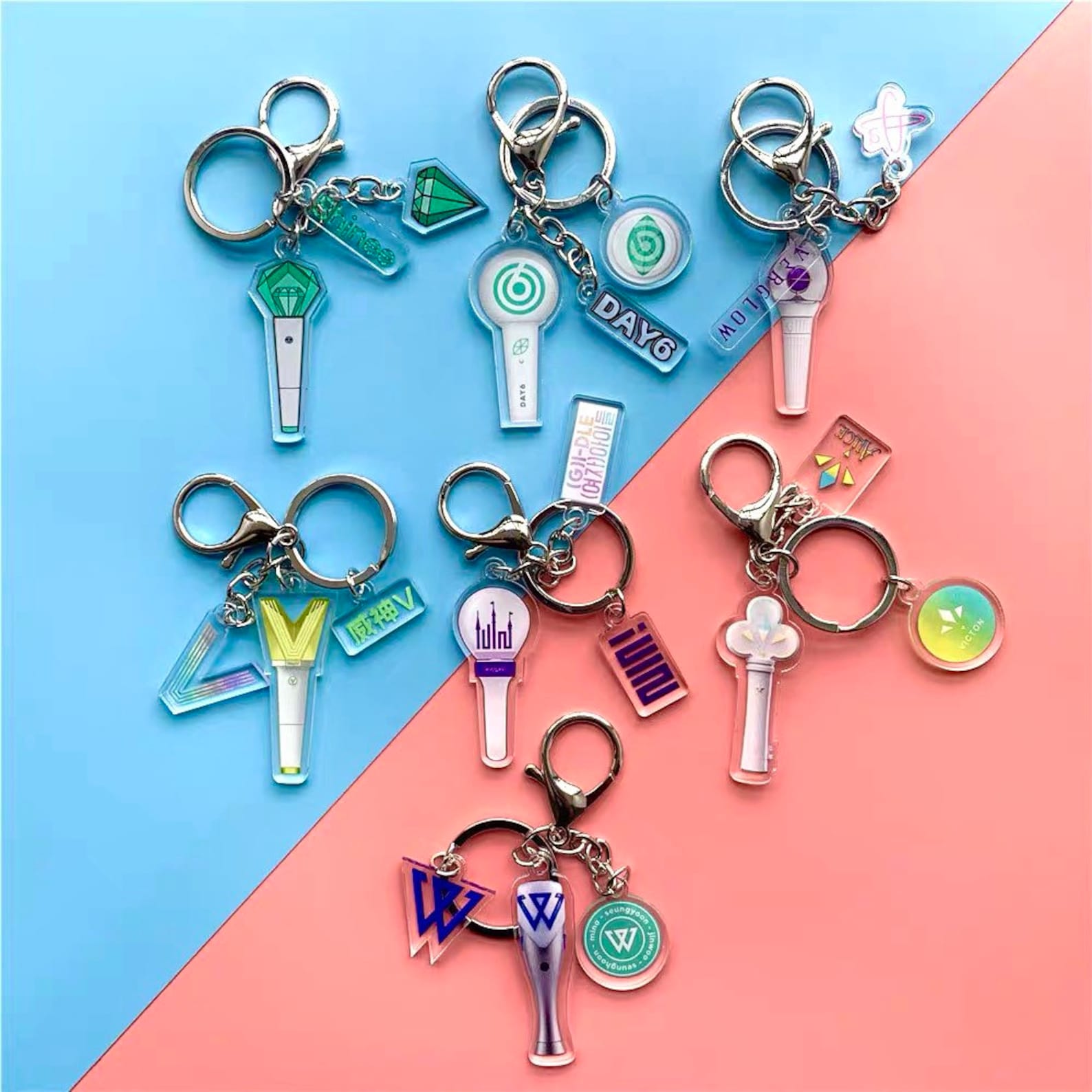 Porteclés Kpop Lightstick Keyring NCT iKON x1 TXT IU Etsy