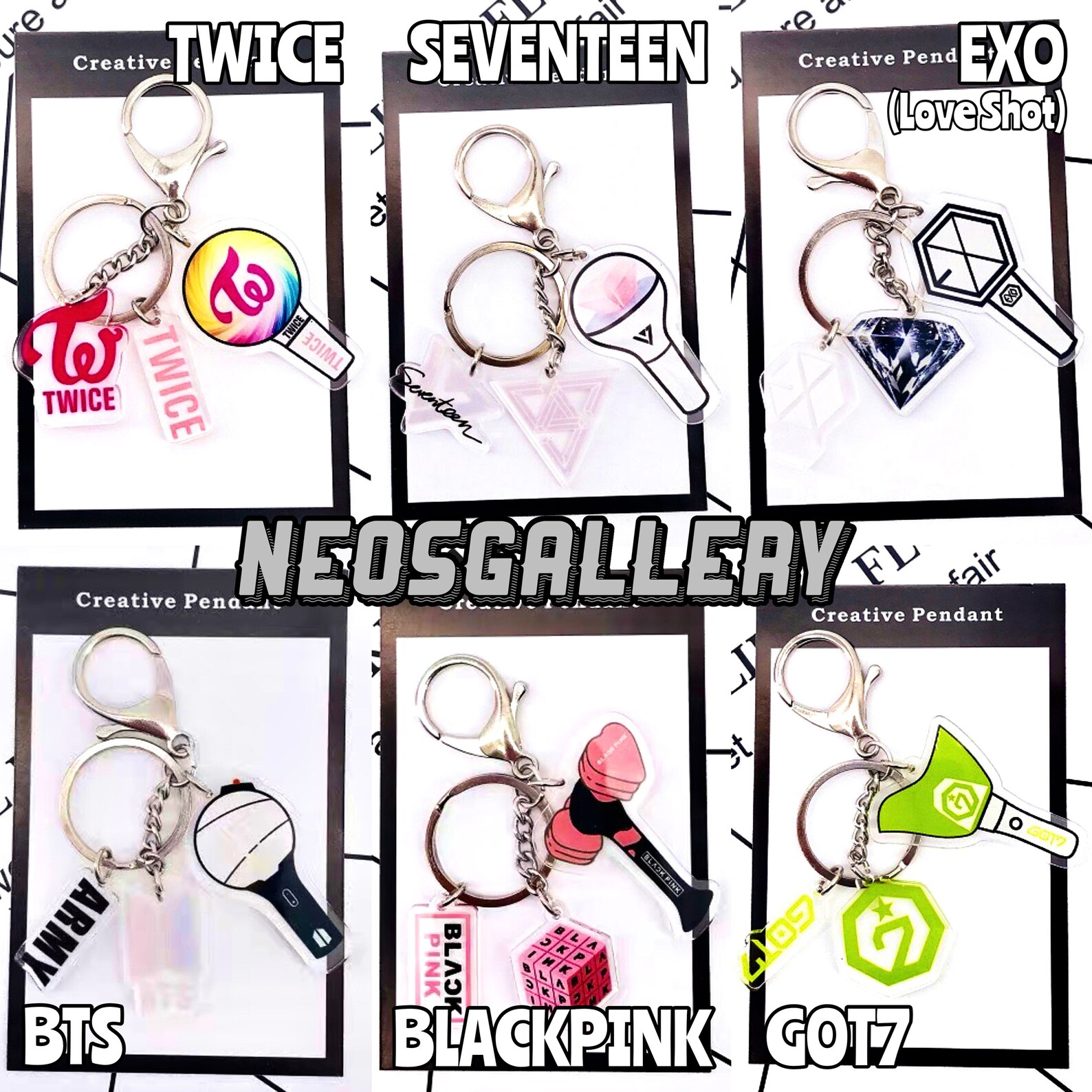 Kpop Lightstick Keyring Keychain NCT iKON x1 TXT IU Etsy