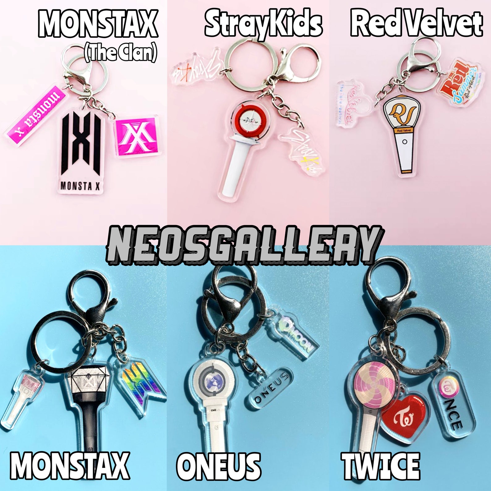 Kpop Lightstick Keyring Keychain NCT Ikon X1 TXT IU Etsy