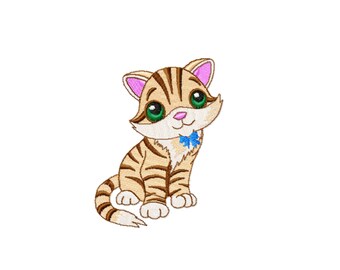 Cat pattern/Machine embroidery cat embroidery pattern/cat embroidery/2 size pattern