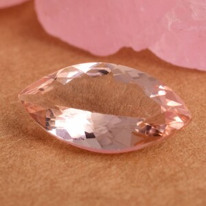 Natural peach morganite faceted marquise cut loose gemstone