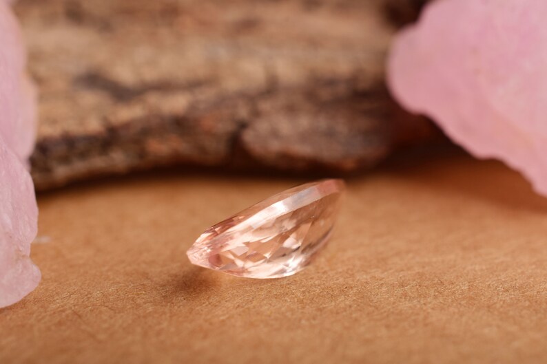Natural peach morganite birthstone jewelry making stone