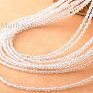 Perlas de topacio blanco, Micro cuentas facetadas, piedra preciosa al por mayor, fabricación de joyas, herramienta de suministro de piedras preciosas, envoltura de alambre, piedra para hacer joyas, regalo