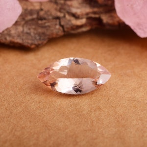 Faceted peach morganite loose stone for ring setting