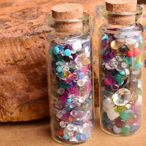 Mix Faceted Gemstone, Mix Shape, Multi,  Wholesale Gemstone, Jewelry Making, Gemstone Supply Tool, Healing Gemstone In Wishing Bottle, Gift