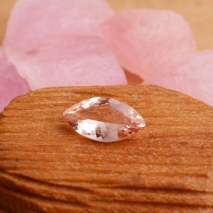 Natural morganite gemstone peach color close up
