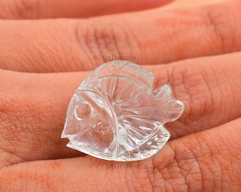 Aquamarine Fish Carving • Natural Aquamarine Crystal Sculpture • Handcrafted Gemstone Figurine • Healing Stone Décor • Gift for Collectors