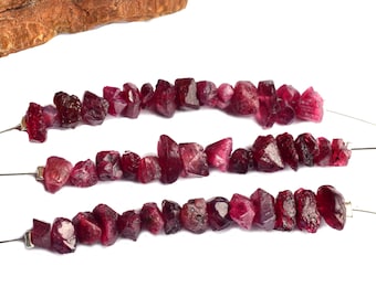 Pierre percée naturelle de spinelle rouge foncé brute, spinelle brut non coupé pour la fabrication de bijoux, fourniture de pendentifs à monter soi-même, artisanat pour emballage métallique, spinelle en gros