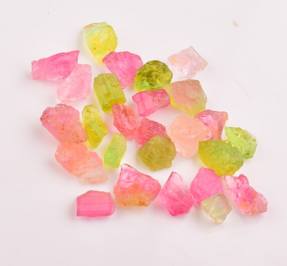 25ct Natural Raw Multi Tourmaline Rough, Mixed Tourmaline Uncut Stones for Jewelry Making, Wholesale Gemstone Supply, Craft DIY Crystal