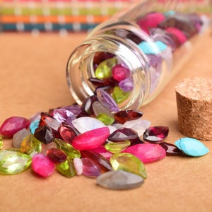 Multi Gemstone Marquise Shape, Mix Gemstone, Wholesale Gemstone, Jewelry Making, Gemstone Supply Tool, Healing Gemstone In Wishing Bottle