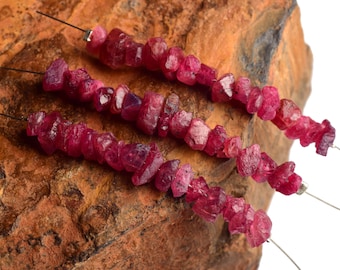 Spinel rouge brut naturel, spinel rouge brut foré, forme non coupée pour la fabrication de bijoux, outil d’approvisionnement de pierres précieuses, spinel, pierre de fabrication de bijoux, cadeau