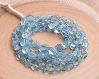 Natural Aquamarine Nugget Beads, Raw Aquamarine Gemstone Strand, Wholesale Blue Beads for Jewelry Making, DIY Healing Crystal Supply