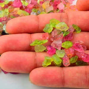 Wholesale lot of multi tourmaline rough stones for Etsy jewelry designers.