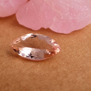 Peach morganite marquise shape faceted cut jewelry stone