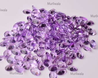 5x6mm Natural Amethyst Oval Cut Gemstones Lot, AAA Purple Faceted Loose Stones, Calibrated Gems for Jewelry Making & Ring Settings