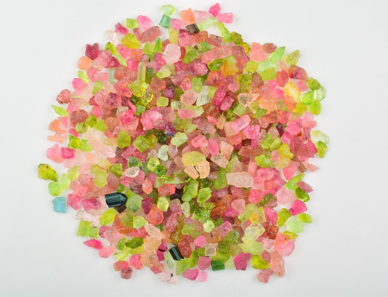 25 carat multi tourmaline rough stones displayed for crafting and gemstone supply.