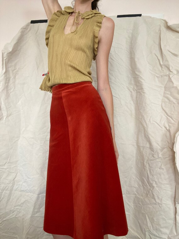 1970's Made in France Velvet Skirt - image 3