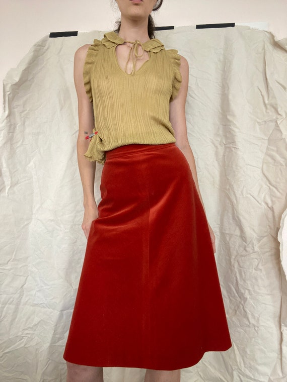 1970's Made in France Velvet Skirt - image 5