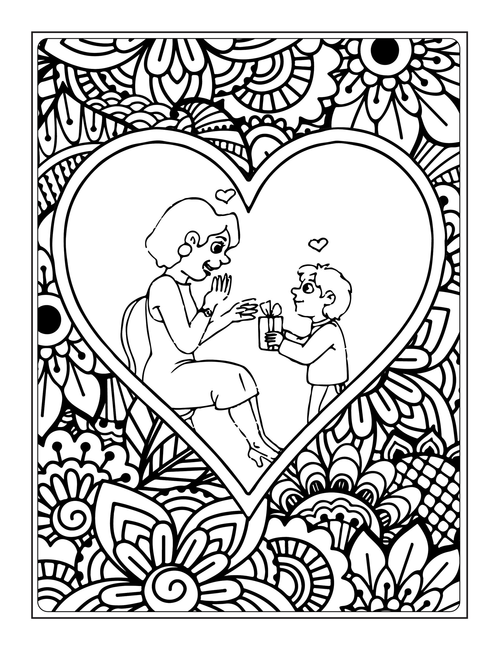 Mothers Day Coloring Pages Mothers Day Printable Page | Etsy