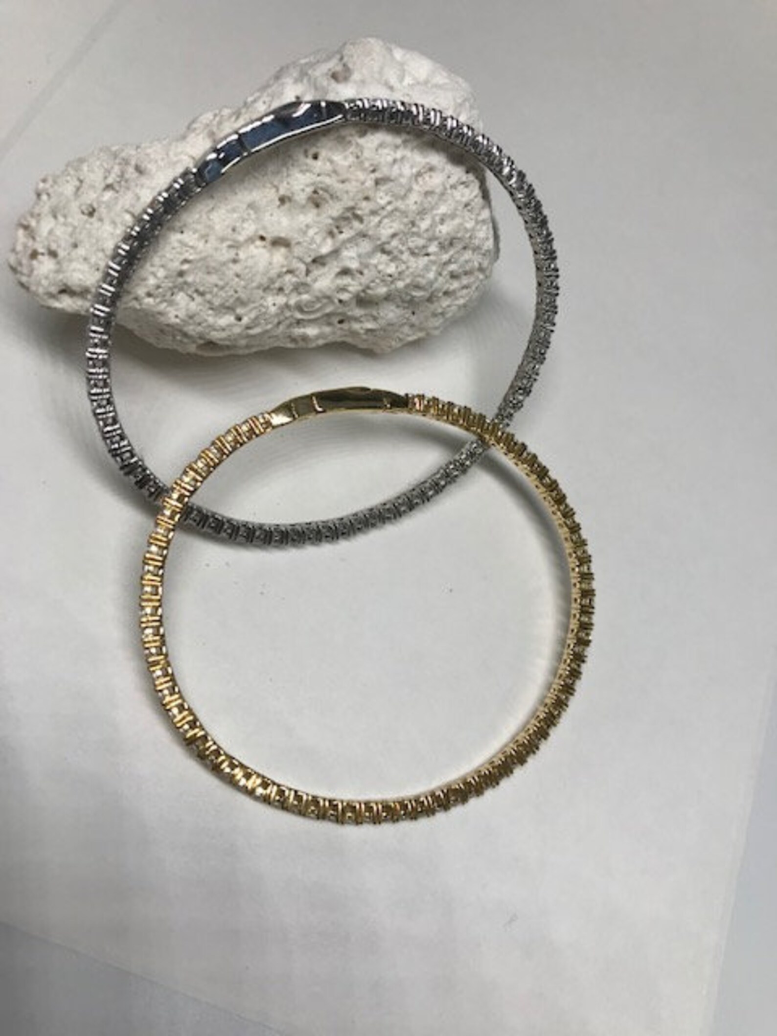 CZ flexible sterling silver bracelet Etsy