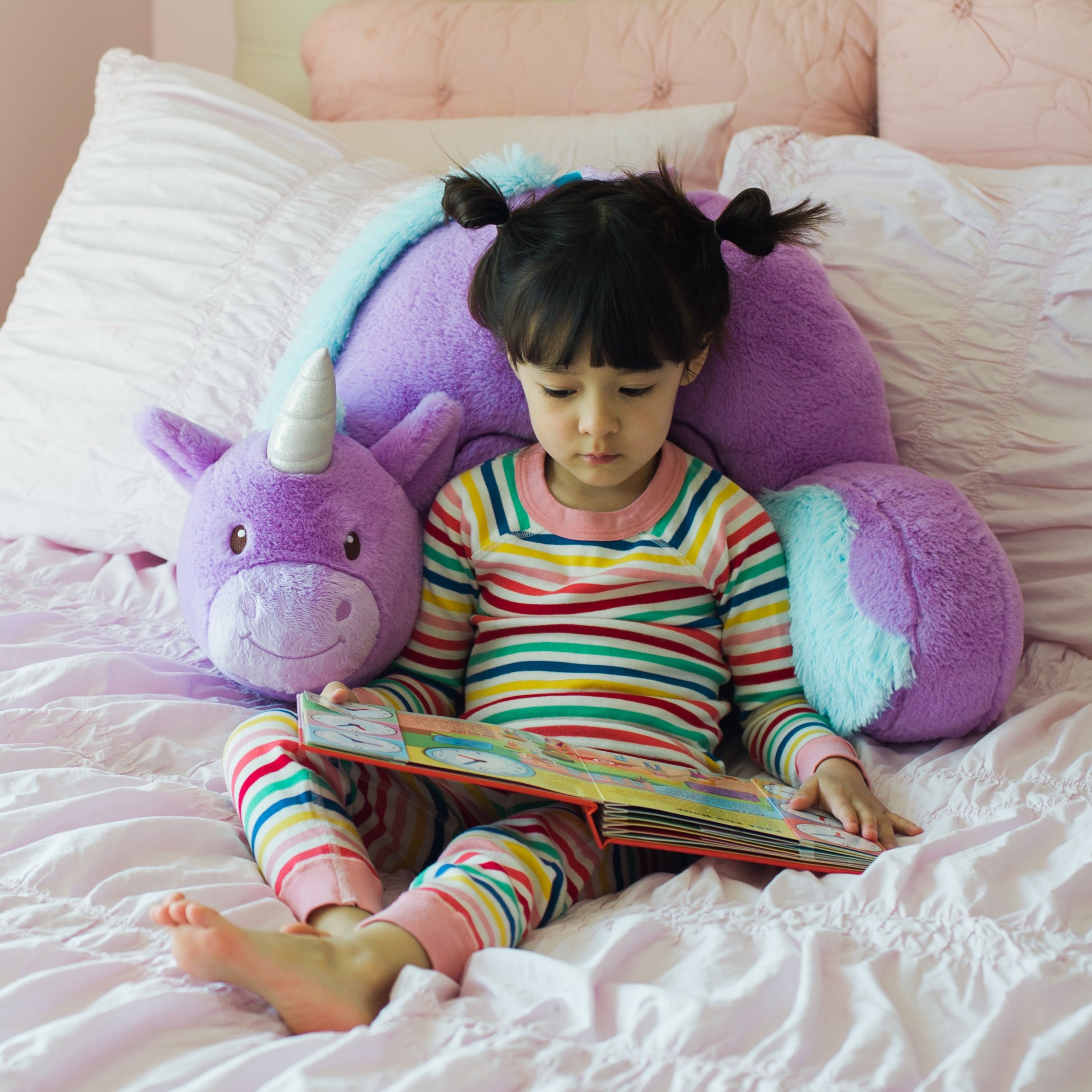Unicorn Backrest Pillow for Kids 25 x 18 Purple Etsy