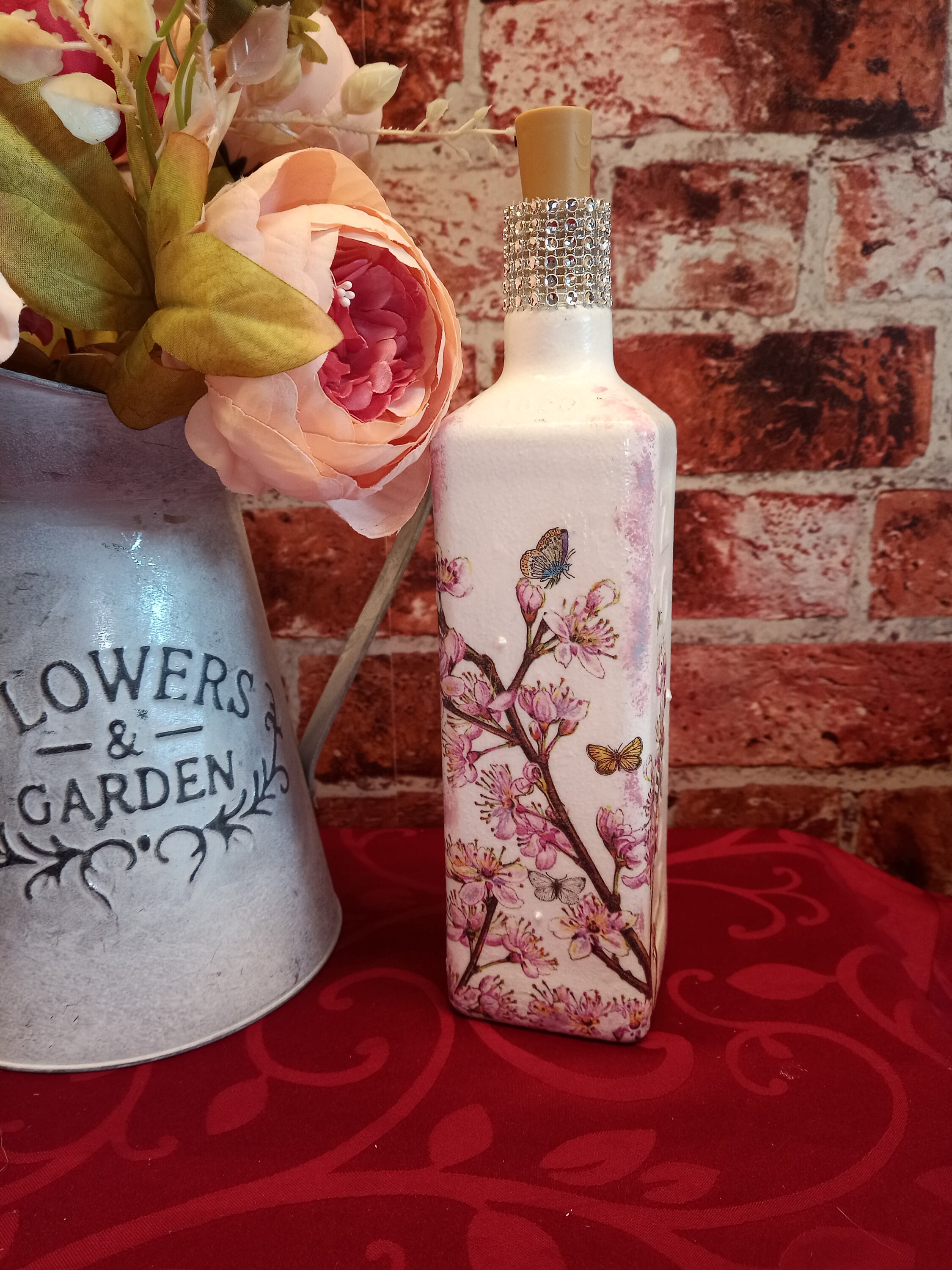 Decoupage Light up Bottle Lamp / Home Decor / Gift / Birthday Etsy