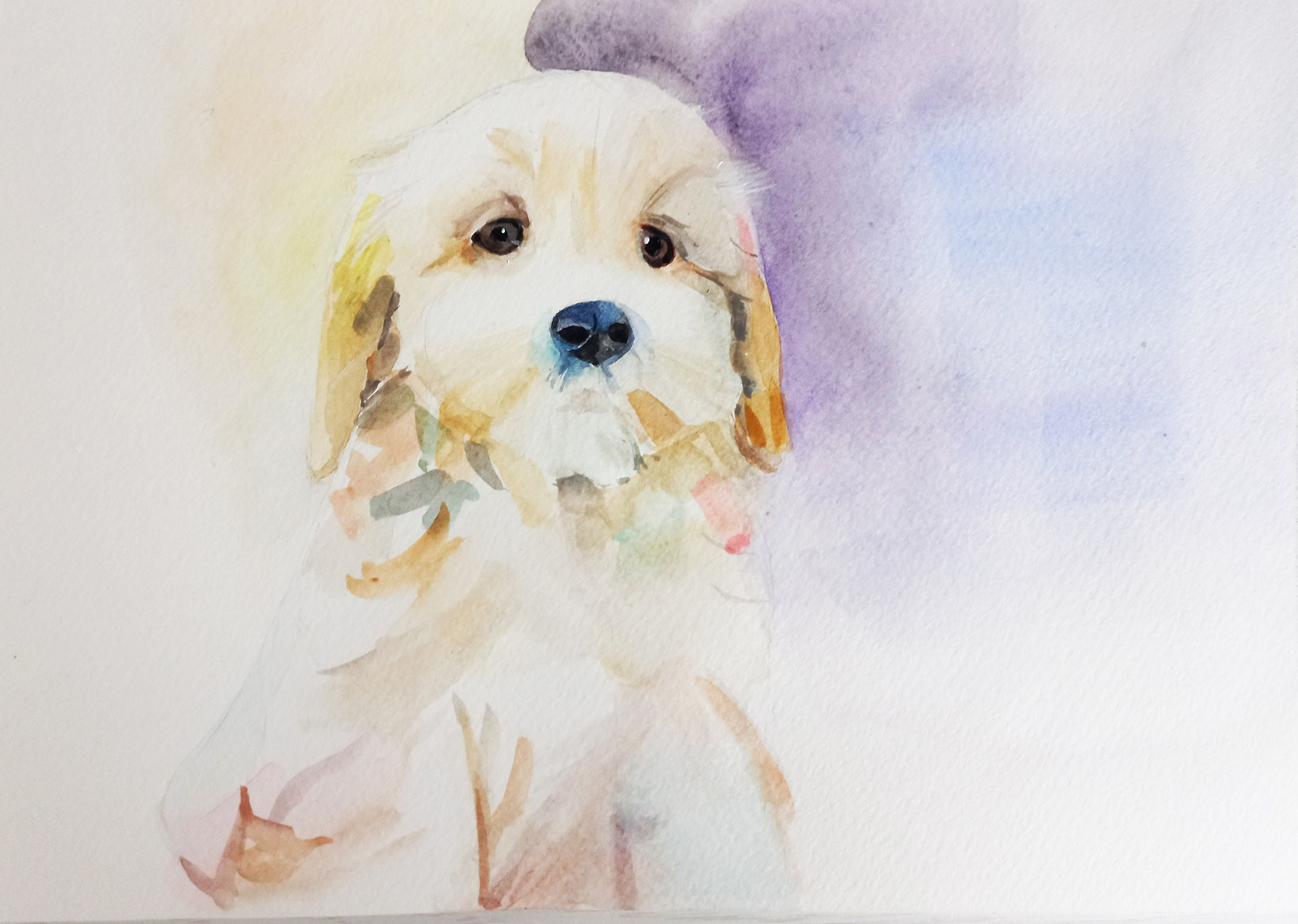 Puppy Watercolor Original Art Puppy Paintings Animal Home Room | Etsy