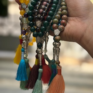 Tasbih islámico de 33 cuentas – Cuentas de oración de piedras preciosas naturales de 10 mm, Misbaha musulmán