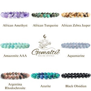 Healing Crystal Bracelet | 10mm Beaded Gemstone Bracelets for Women & Men | Spiritual Healing Jewelry | Energy Crystals | Yoga Gift