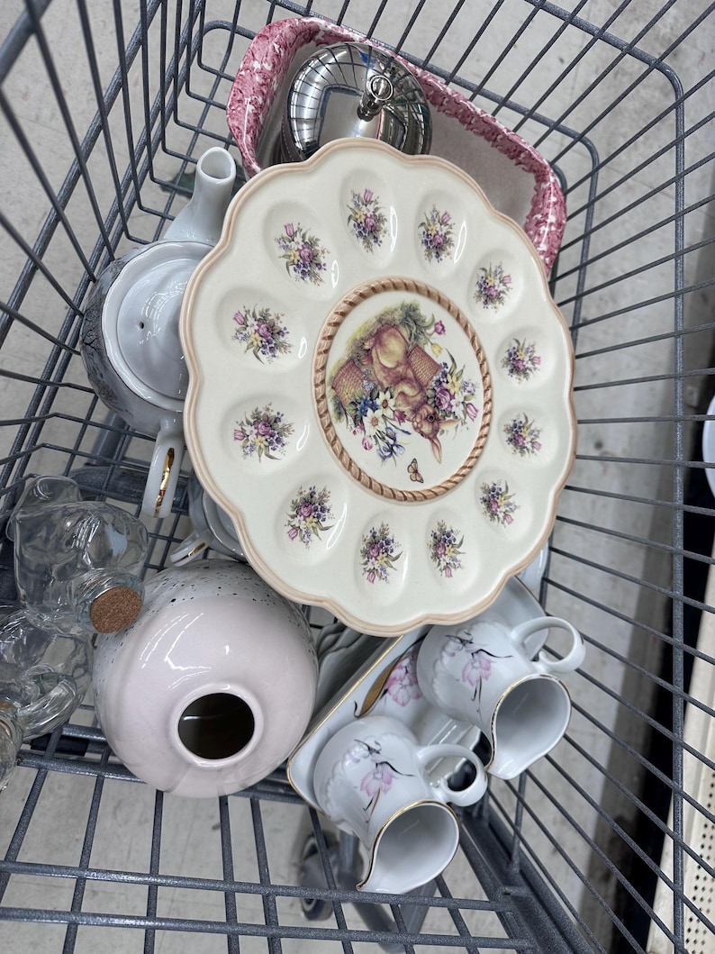 Vintage Mystery Box Curated Thrifted Bundle Upcycled Gifts Themed Gift Boxes Surprise box Cottagecore decor Knick Knacks Treasures image 8