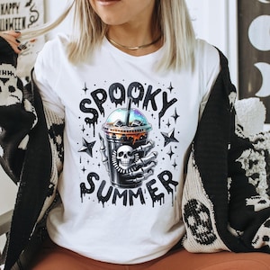 Spooky Summer Shirt | Summerween Ghost Graphic Tee | Halloween in Summer Shirt | Bella Canvas Unisex T-Shirt | Cute Witchy Gothic Tee S-3X