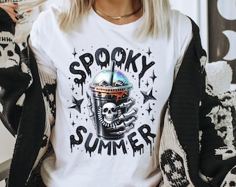 Spooky Summer Shirt | Summerween Ghost Graphic Tee | Halloween in Summer Shirt | Bella Canvas Unisex T-Shirt | Cute Witchy Gothic Tee S-3X