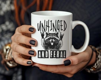 Taza de Mapache Desquiciado: Cita sarcástica divertida, regalo para chica salvaje