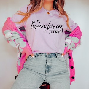 Camiseta con límites, afirmación positiva, gráfico motivacional, manga corta, verano, espiritual, regalo para amantes de las cartas del tarot.