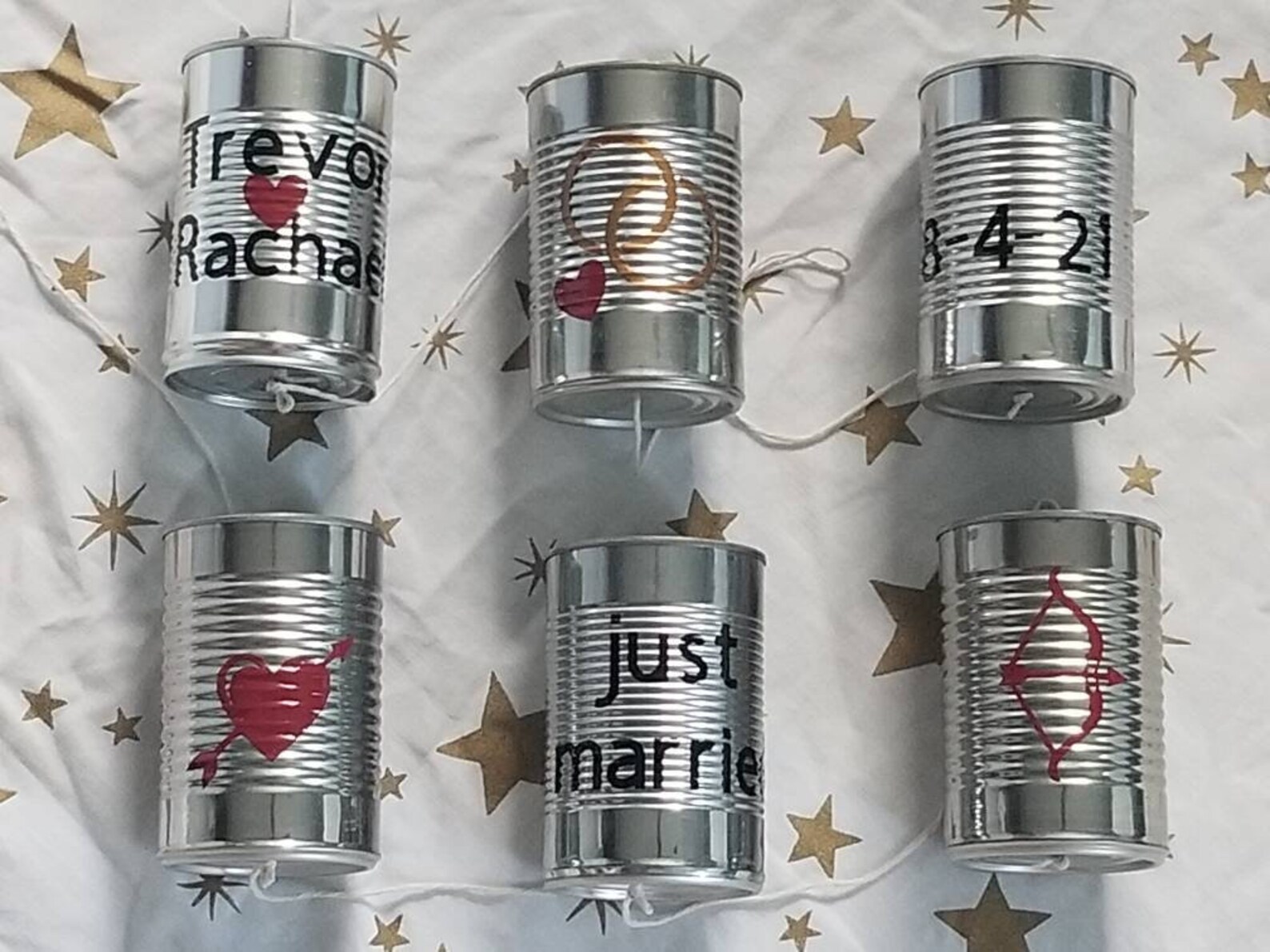 Just Married Cans for Car Wedding 6 Tin Cans Great for Any Etsy UK