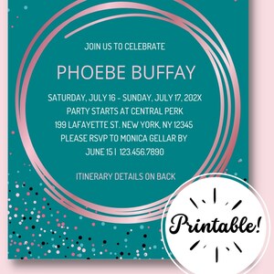 Bachelorette Party Invitations, Bachelorette Weekend Invitation, Bachelorette Party Invitation Evite, Editable 5&quot;x7&quot; Template