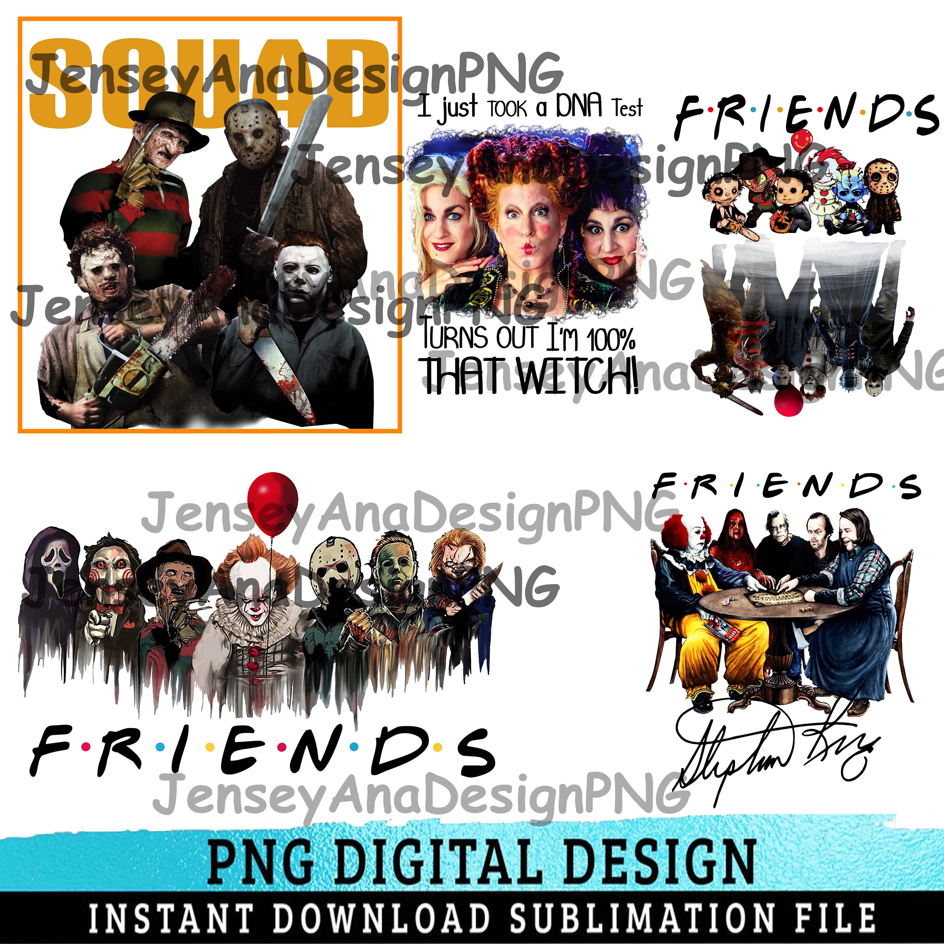 Combo 5 File Png Halloween Horror Movie Killers, Scary Friends png, Friends Halloween png, Halloween png, Funny, Horror Squad,