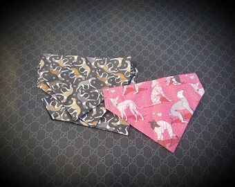 Dog bandanas, whipet lurchers greyhounds