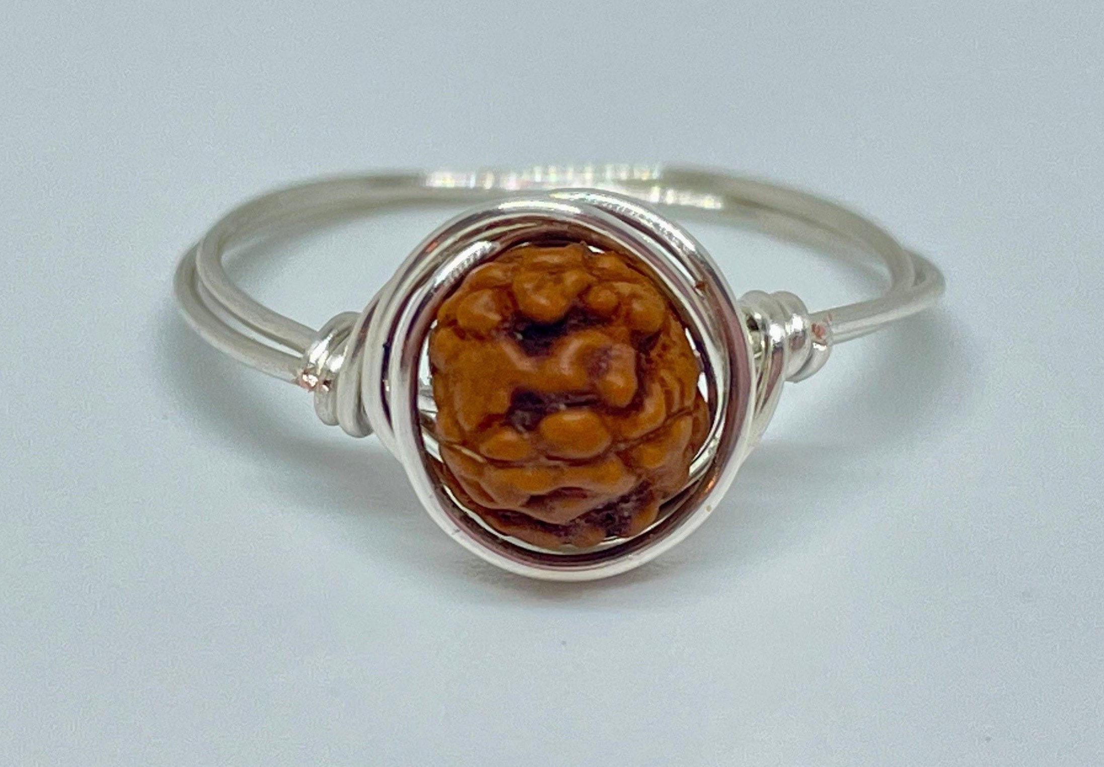 Rudraksha bead 925 silver ring, Adi shakti protection jewelry, Hindu Shiva  devotee rings, Kundalini yoga, Spiritual