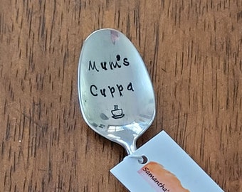 1 x "Mum's Cuppa" Quote Cutlery (Spoon), Word spoons, Upcycled vintage cutlery