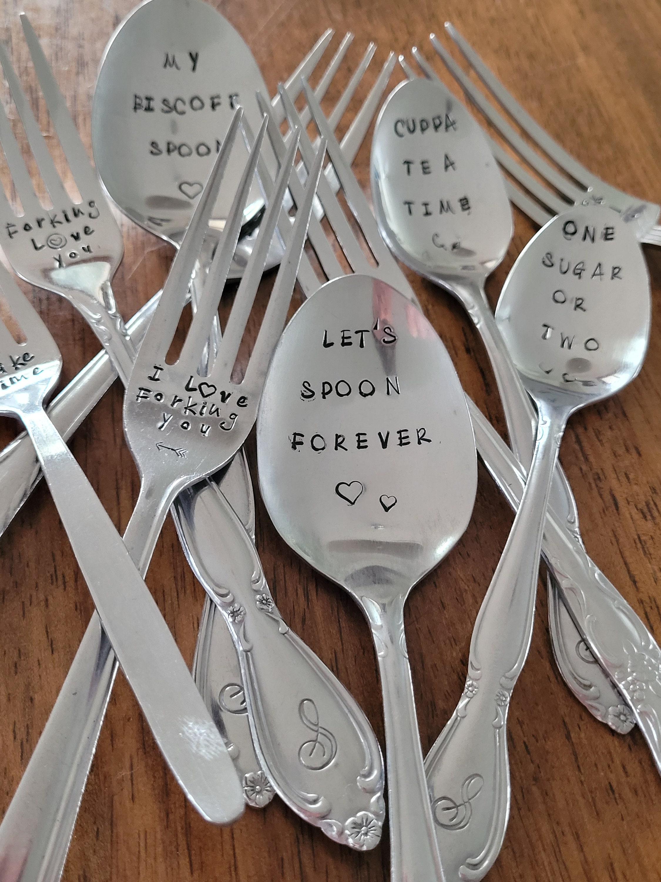 1 X Quote Cutlery fork i Forking Love You Word Etsy