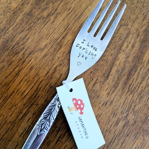 I Love Forking You - Quote Cutlery (Fork) Word forks, Upcycled vintage cutlery