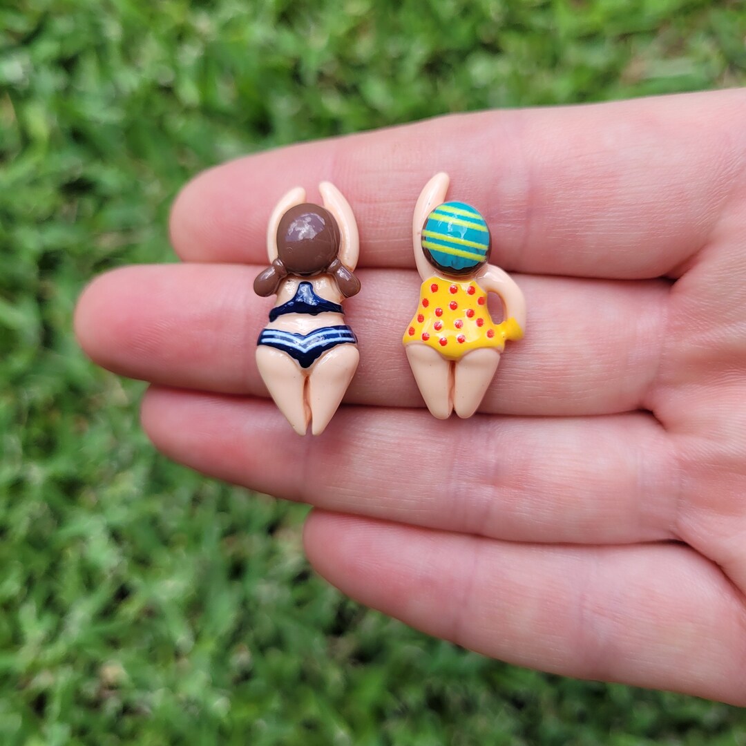 1 X Pair of Swimmer Stud Earrings option 1, Swimming Earrings Etsy