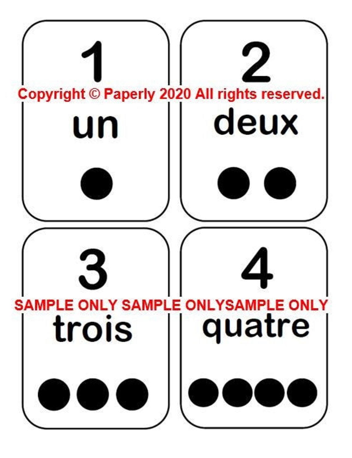 French Number Counting Flashcards 120 Preschool Etsy