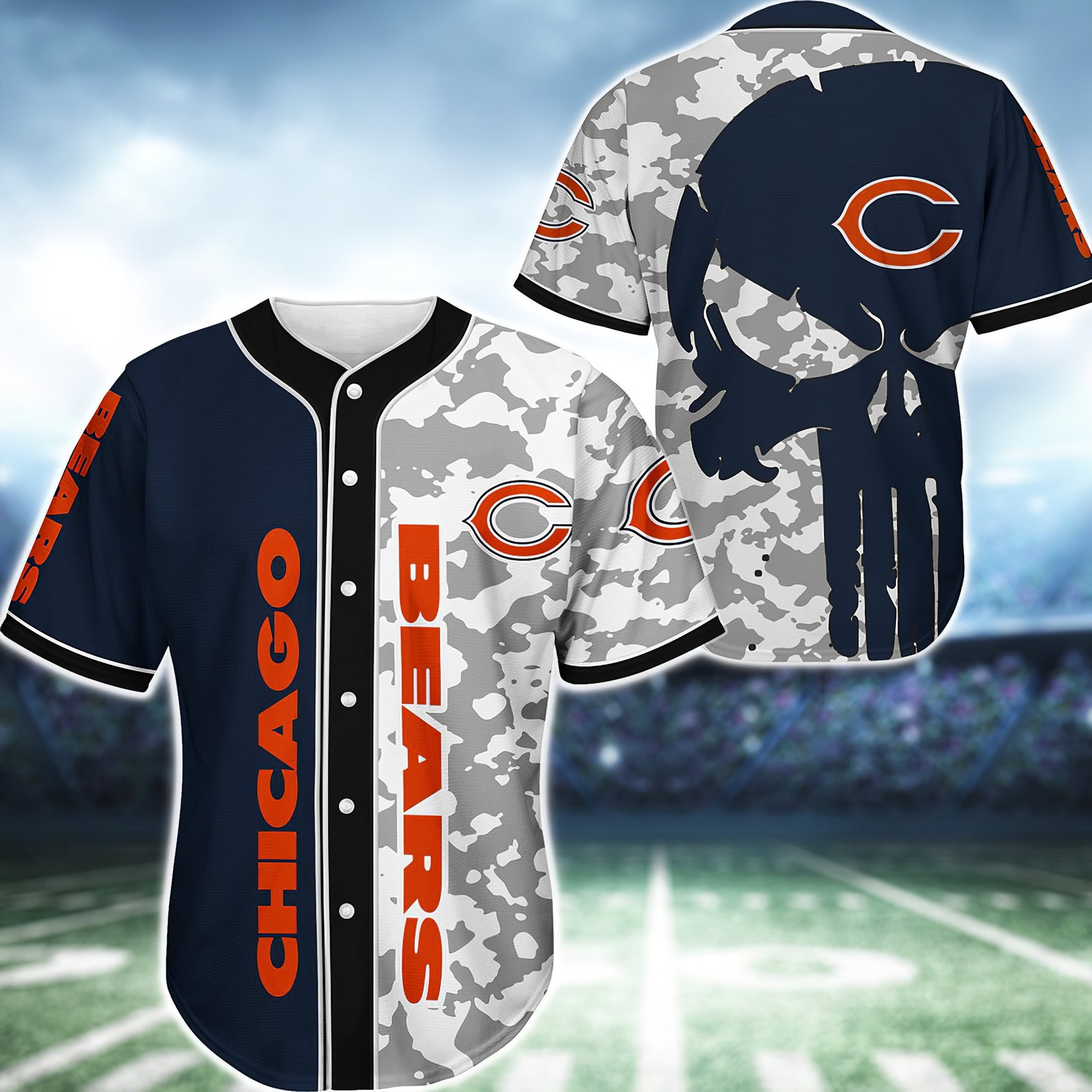 Chicago Bears NFL Baseball Jersey Chicago Bears NFL Etsy