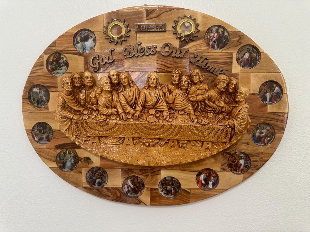 Handmade Olive Wood Last Supper Plaque - Holy Land Art - Etsy